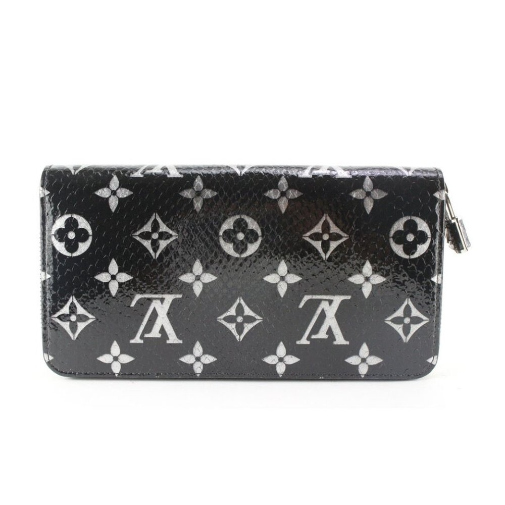 Louis Vuitton Black Monogram Python Zippy Wallet 3LK0223
